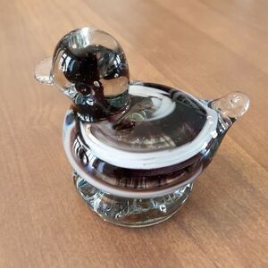 1976 Enchanted Glass Factory Carlsbad Bird Paperweight Duck Purple Swirl